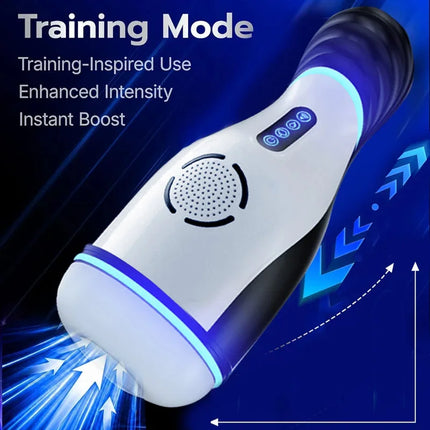Automatic Male Realistic Masturbator Cup Sucking Pussy Penis Intelligent Voice Vibration Blowjob Machine Pump Adult Sex Toy 18+