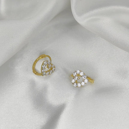 2PC Stainless Steel Little Huggies Hoop Earrings For Women Tiny Crystal Zirconia Pendant Cartilage Earrings Piercing Jewelry