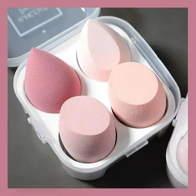 4PCS Ombre Makeup Sponge Set - Latex-Free for Foundation/Concealer, Gradient Color Mixing Egg Sponges Travel Size