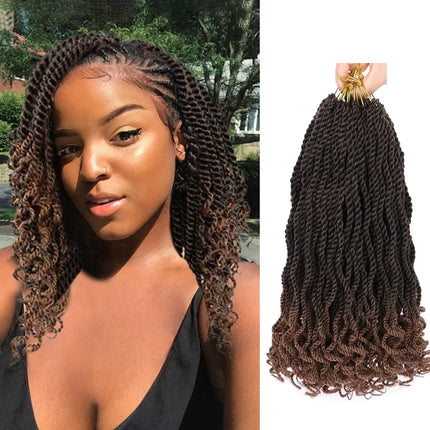 12inch Senegalese Twist Crochet Braid Hair Pre-Circled Twist Braids Goddess Synthetic Braid Hair Perfect for Halloween Christmas