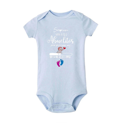 Surprise Their First Grandchild Is on The Way.print Baby Jumpsuit Baby Announcement Newborn Bodysuit Infant Short Sleeve Outfit