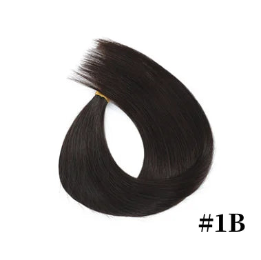 Fish Line Remy Straight Human Hair Extensions Clip in Natural 12" - 26" Invisible Wire Hairpieces for Women