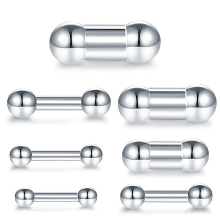 1PC Stainless Steel Large Gauge Tongue Piercing Cartilage Earring 12G 0G Internal Threaded Straight Barbell Piercing Body Jewelry