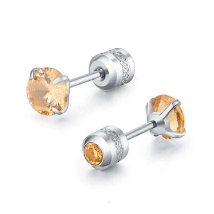 1 piece Medical Stainless Steel Crystal Zircon Ear Studs Earrings Tragus Cartilage Hypoallergenic Screws Piercing Jewelry