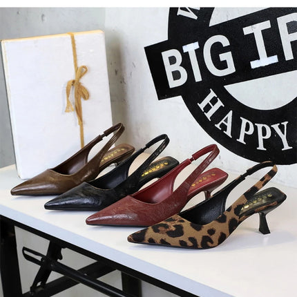 Banquet High Heels For Women Simple Slim Heels With Empty Pointed Toe Shoes With Tripping Temperament Fashionable Women's Shoes