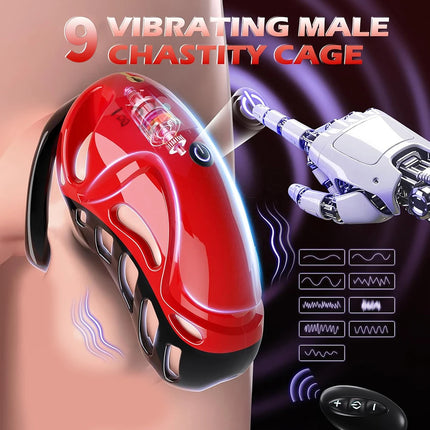 Sex Toy Vibrating Chastity Cage Male Chastity Devices Cock Cage APP Remote Control Penis Cage Adult Sex Toys for Men Exercise
