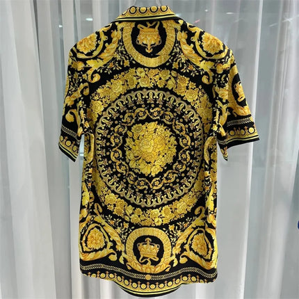 2025 Spring and Summer New Fashion Digital Printing Men's Short Sleeve Shirt High Quality Comfortable Lightweight Fabric