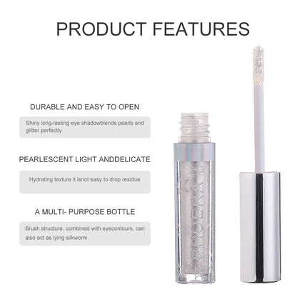 PHOERA Metallic Eye Shadow Diamond Shiny Eye Liner Pen Eyeshadow Long Lasting Shimmer Pigmented Eye Shadow Maquillaje