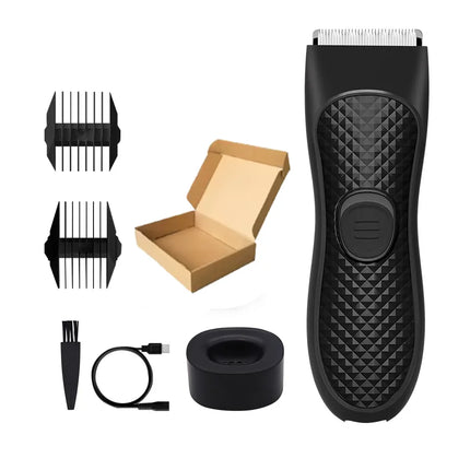 Body Hair Trimmer for Men Electric Groin Hair Trimmer Rechargeable Ball Shaver Groomer Replaceable Ceramic Blade Head Waterproof