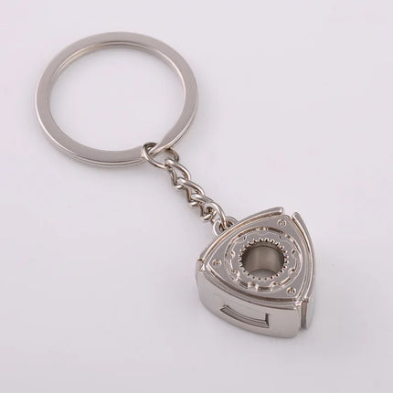 Metal Keychain Key Ring Car Engine Rotary Wankel Engine Rotor Gear Turbo Weighty Key Chain Car Accessories Jewelry Parts