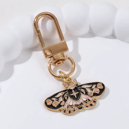 Colourful Flying Insect Butterfly Moth Enamel Keychain Lovely Animals Key Ring For Friends Entomologist Good Handmade Gift