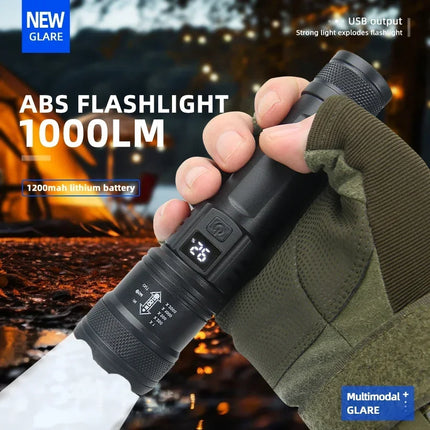 Handheld Portable Flashlight, High-power LED Torch, Emergency Lighting, Telescopic Mini Zoom Flashlight for Outdoor Fishing