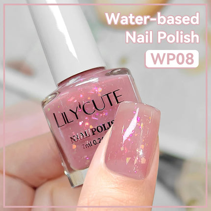 LILYCUTE 7ml Matte Nail Polish Velvet Effect Pearl Shell  Air Dry Nail Art Varnish No Need Lamp Manicure Glitter Nail Care Polis