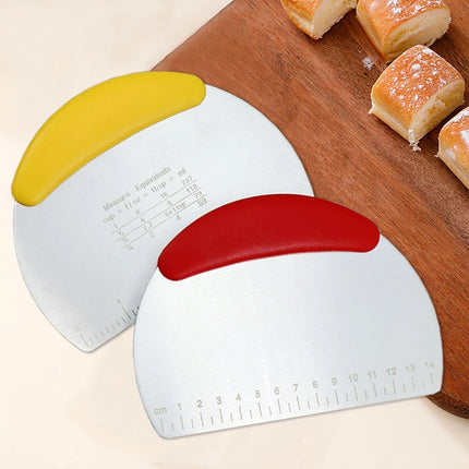 1PC Stainless Steel Cutting Blade Baking Flour Cutting Tape, Graduated Cutting Strip, Rolling Sugar Scraper Baking Tool.