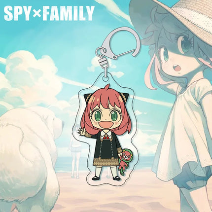 SPY×FAMILY Anya Keychain Acrylic Charm Cute Anime Figure Pendant for Backpack Bag Accessories Spy x Family Merchandise Gift for