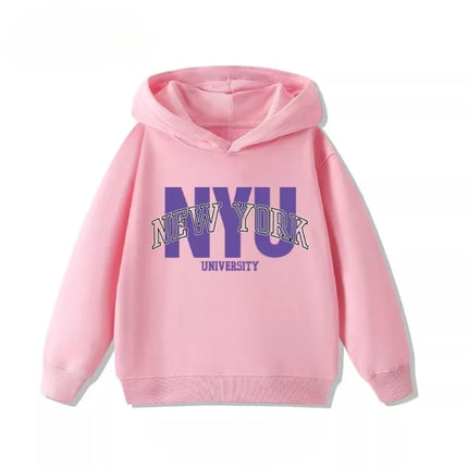 New York NYU Letters Children's Sweatshirt Boys and Girls Clothing Autumn and Winter Warm Student All-match Children's Hoodie