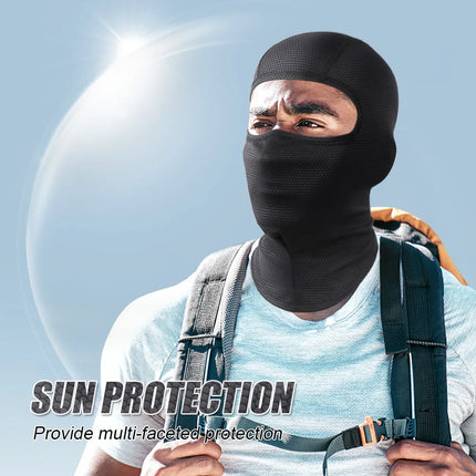 Motorcycle Cooling Full Face Mask Summer Breathable Motorbike Riding Hood Neck Cover Motocross Cycling Helmet Headgear
