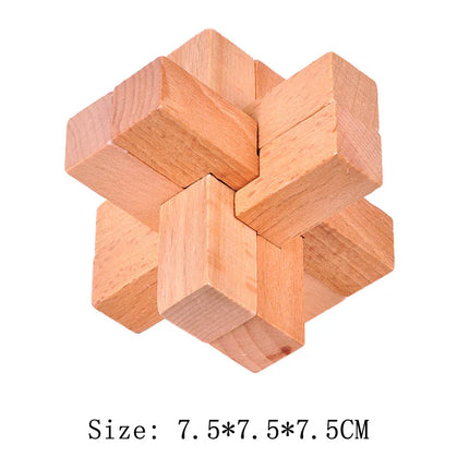 Wooden Luban Lock Unlock Interlocking Puzzle Rompecabezas IQ Test Brain Teaser Game For Adults And Kids Educational Toys