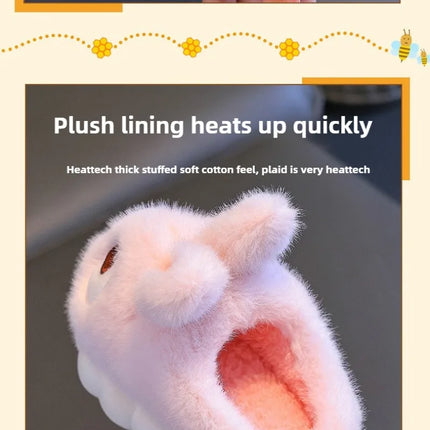 2024 New Cute Rabbit Children's Cartoon Winter Slippers Comfortable Warm House Shoes Boys Girls Indoor Home Fluffy Slippers