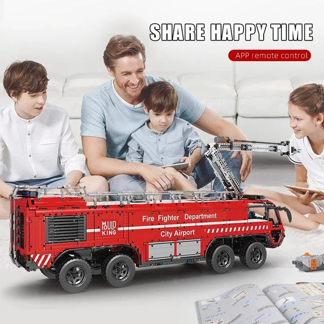 MOULD KING 19004S High-Tech Toys The MOC-4446 RC Motorized Airport Crash Tender Model Building Blocks Bricks Kids Christmas Gift