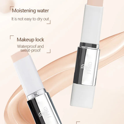 Two-in-one Brush Foundation Stick 13g, Double-head Lightweight and Smooth Concealer Foundation Lotion