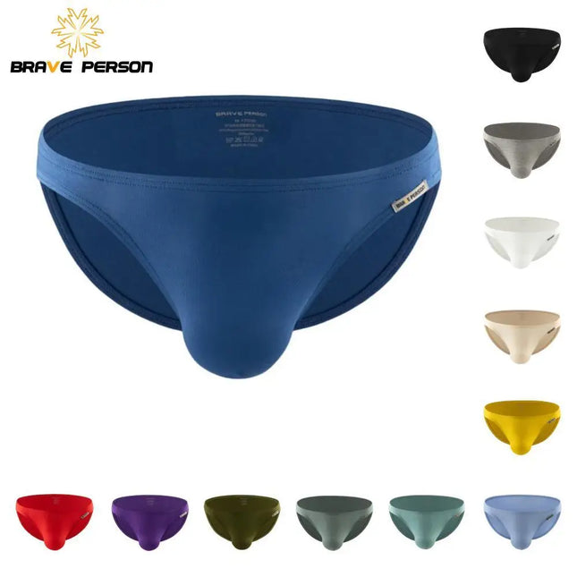 BRAVE PERSON 2023 New Men's Modal Briefs Sexy Men Underwear Low-rise Solid Underpants Comfortable Breathable Briefs for Man
