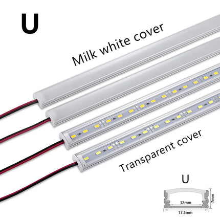 LED aluminum rigid light bar DC12V 50CM 20 inch U/V-shape 5730 36LEDs LED aluminum channel Home decoration lighting