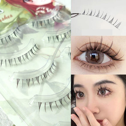 ICYCHEER 5 Pairs Lady Girl Handmade Natural Lower Under Bottom False Eyelashes Makeup Tools Short Eyelash Extension