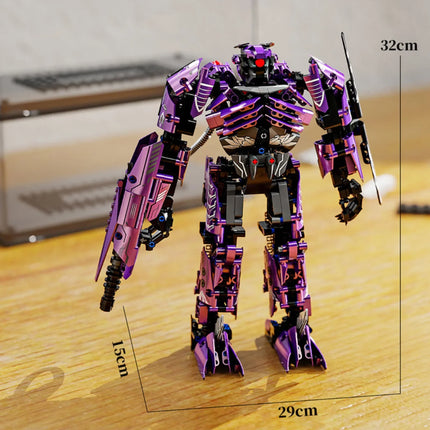 MOC Transformable Shockwave 2-in-1 Mecha Model Compatible with Mini Building Blocks STEM Educational Bricks Toys Gift for Boys