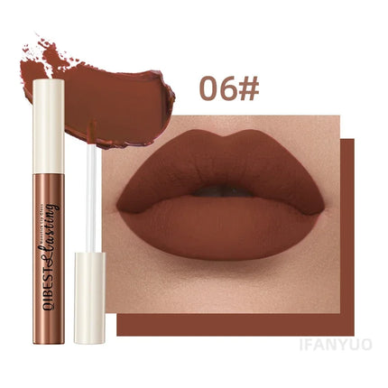 24 Colors Matte Lipstick Woman Lip Makeup Velvet Lipgloss Long Lasting Lip Tint Waterproof Non-stick Cup Lip Gloss Cosmetics