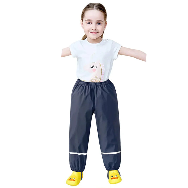 Kids Raincoat Rain Pants Waterproof Cartoon Children's Kids Rain Dungarees Mud Trousers Waterproof Breathable for Girls Boys