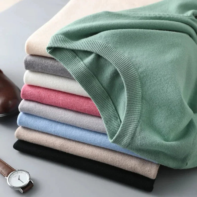 2025 Superfine Merino Wool T Shirt Men's Knitted O-neck Breathable Thin Cashmer Short Sleeve Tee Solid Color Tops