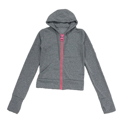 American Style Millennium Spicy Girls Chic Zipper Hooded Sweatshirt High Street Trendy Retro Fashion Versatile Zipper Sweatshirt