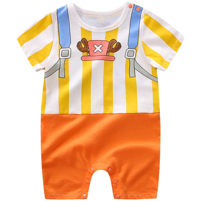 Baby Boys Cartoon Cosplay Outfit 0-18 Months Newborn Knitted 100% Cotton Short Sleeve Infant Clothes Toddler Bodysuit Costume Cool