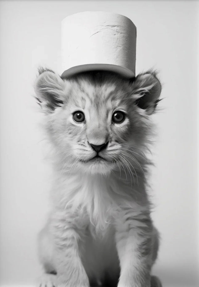 Black and White Cute Animal and Toilet Paper Poster Lion Owl Cat Dog Canvas Painting Wall Art Bathroom Living Room Home Decor