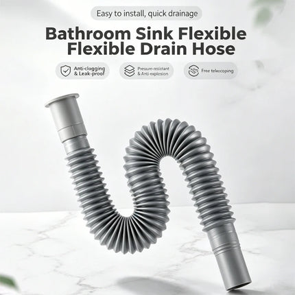 Expandable Flexible Sink Drain Hose – Universal Plastic Washbasin Extension Pipe for Kitchen & Bathroom Basin Strainer