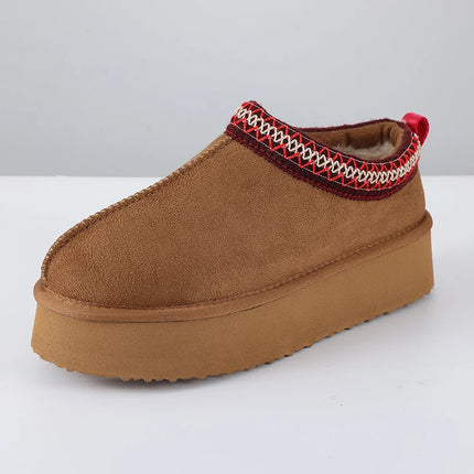 Smile Winter Fuzzy Women Shoes Classic Brand Suede Women Slippers Outdoor Fuzzy Antiskid Shoes Women Indoor Fluffy House Shoes