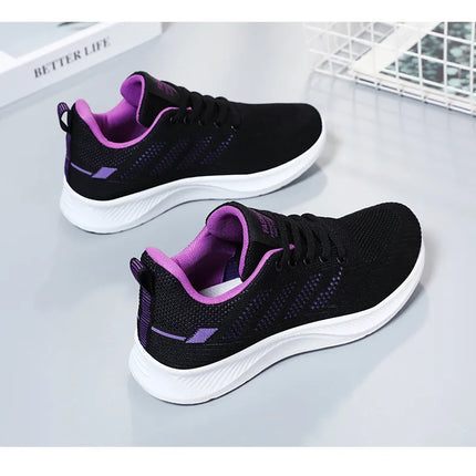 Litfun Women's Casual Sports Shoes Fashion Female Soft Bottom Sneakers Breathable Mesh Running Shoes Leisure Light Flats Shoes