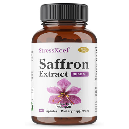 Saffron Supplement 88.5 Mg - Supports Overall Well-being, Promotes Eye Health, and Balances Mood. Non-GMO and Gluten-free