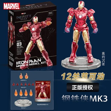 Fondjoy Marvel figure Splicing toys iron man MK1 MK2 MK3 MK4 MK5 MK6 MK7 Action figure model Birthday gift for children