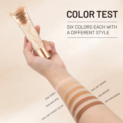 Natural liquid foundation, waterproof and sweat proof, durable makeup effect, multi color optional, create a natural foundation