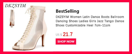 DKZSYIM Latin Dance Shoes Women High Heel Silk Dance Shoes lady Soft Bottom Dance Shoes heeled 8cm Girls Salsa Ballroom Shoes