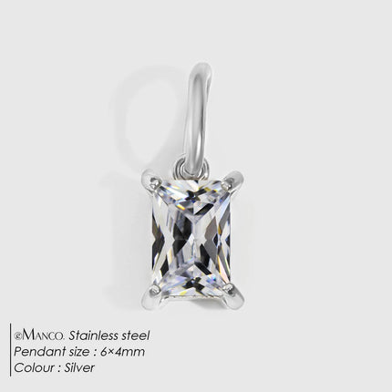 eManco Stainless Steel Geometry Pendants Charms Zircon For DIY Jewelry Necklace Making Bracelet Findings Crafts Earrings