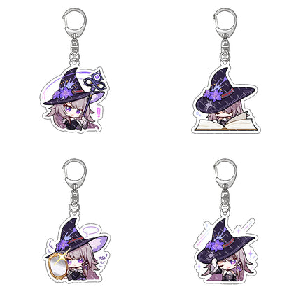 Honkai: Star Rail Anime Figure Acrylic Keychain Dan Heng Feixiao Firefly Model Plate 4pc/set Keyring Game Fans Gift