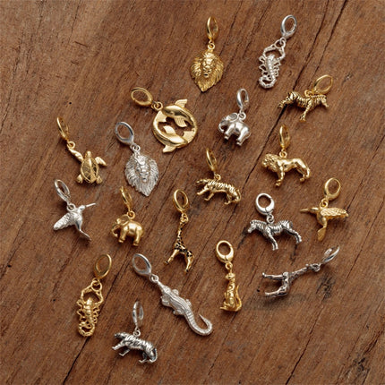 Animal Series Pendant Stainless Steel DIY Small Pendant Vacuum Plated 18K Gold Color-Preserving Accessory in Furnace
