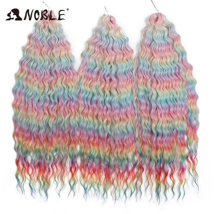 Noble 24Inch 300g Crochet Hair Curl Hair Water Wave Ombre Blonde Twist Crochet Hair Braid Hair Deep Wave Braiding Hair Extension