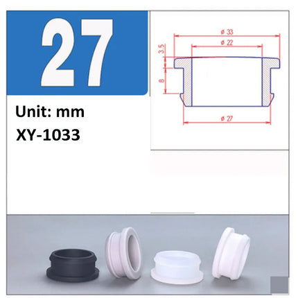 Black Silicone Rubber Snap-on Grommet Hole Plugs End Caps Bung Wire Cable Protect Bush 4.5mm-30mm