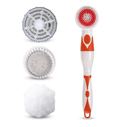 Multifunction Electric Bath Brush Massager Back-Rubbing Brush Long Handle Spinning Body Cleaning Spa Massage Shower Brush Sets
