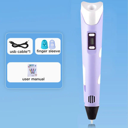 3D Pen Drawing Printing Pen With LCD Screen Compatible PLA Filament Toys Safe Paiting for Children DIY Toy Gift