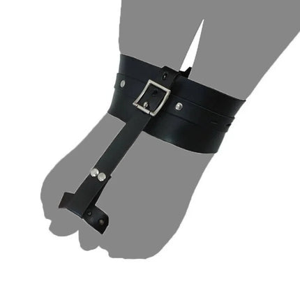 Black Adjustable PU Leather Thumb Bondage Cuffs Hand/Foot Bondage Gear Cuffs BDSM Female Lover Adult Game For Couples